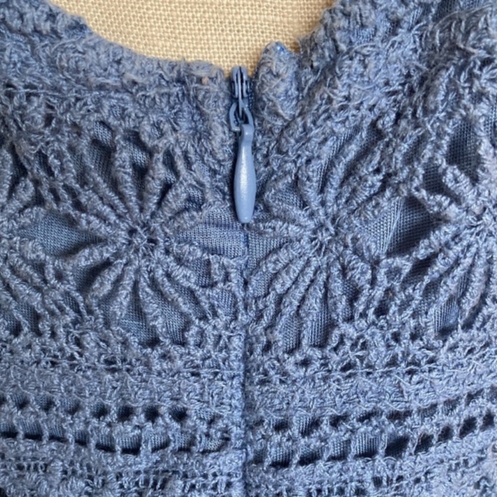 Cotton lace sleeveless top, lined with Tencel knit, invisible side zipper, M - Picture 8 of 10